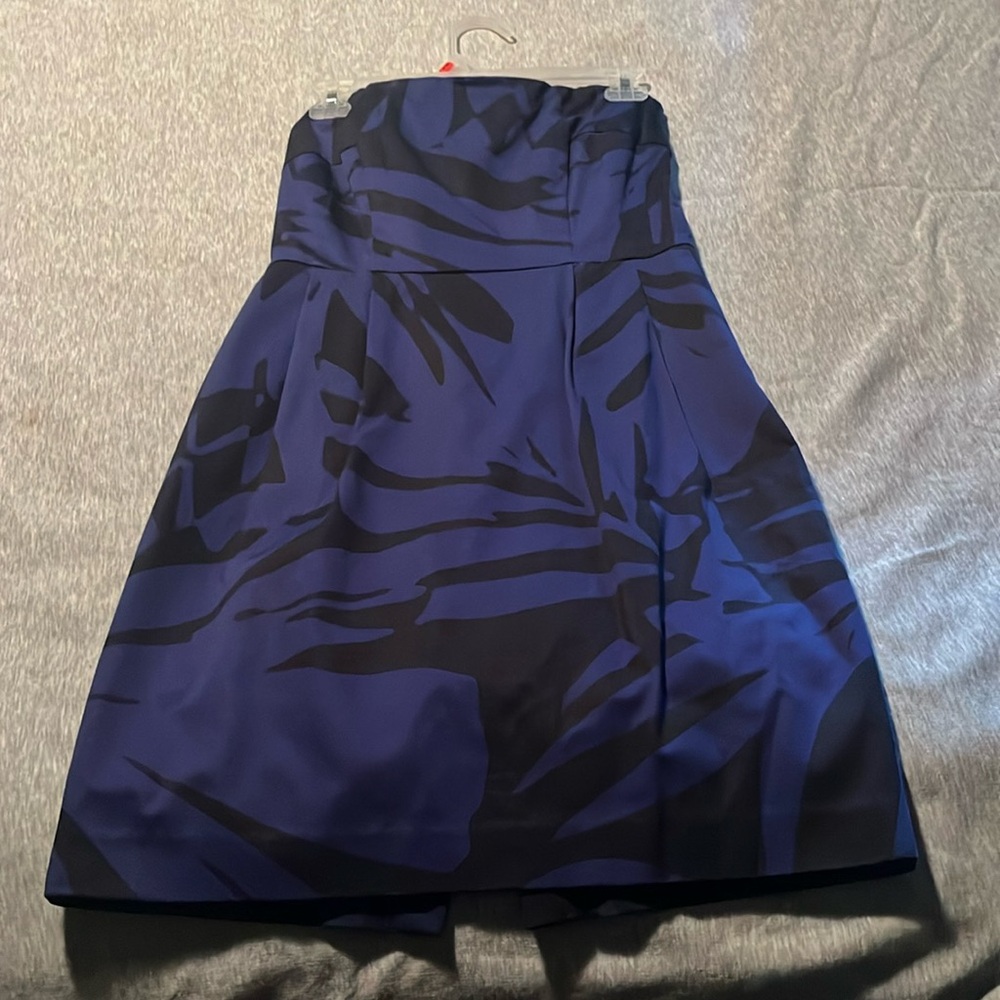Express strapless blue and black dresss